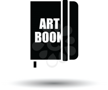 Sketch book icon. White background with shadow design. Vector illustration.
