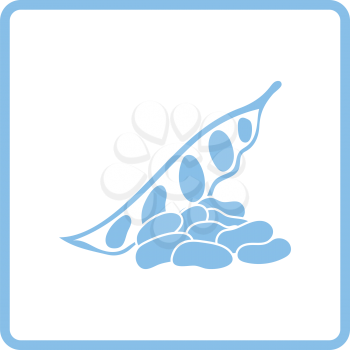 Beans  icon. Blue frame design. Vector illustration.