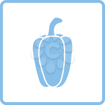 Pepper icon. Blue frame design. Vector illustration.