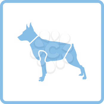 Dog cloth icon. Blue frame design. Vector illustration.