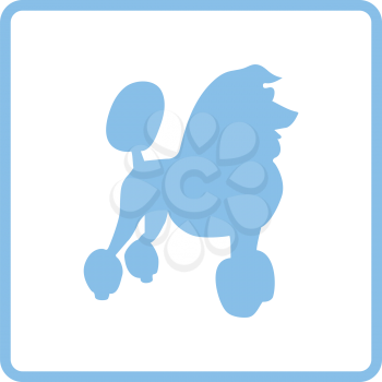 Poodle icon. Blue frame design. Vector illustration.