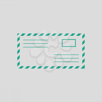 Letter icon. Gray background with green. Vector illustration.