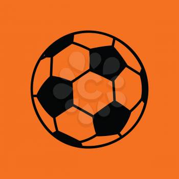 Soccer ball icon. Orange background with black. Vector illustration.
