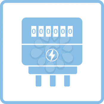 Electric meter icon. Blue frame design. Vector illustration.