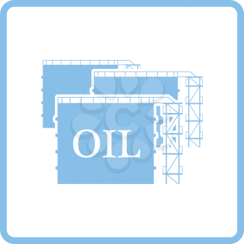 Oil tank storage icon. Blue frame design. Vector illustration.