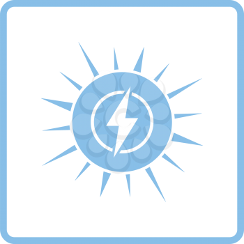 Solar energy icon. Blue frame design. Vector illustration.