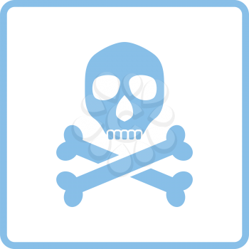 Poison sign icon. Blue frame design. Vector illustration.