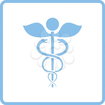 Medicine sign icon. Blue frame design. Vector illustration.