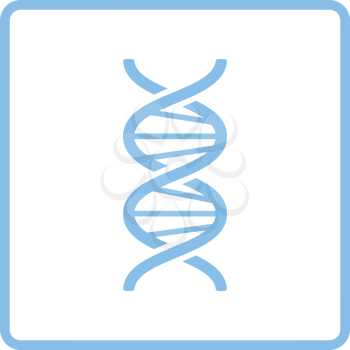 DNA icon. Blue frame design. Vector illustration.