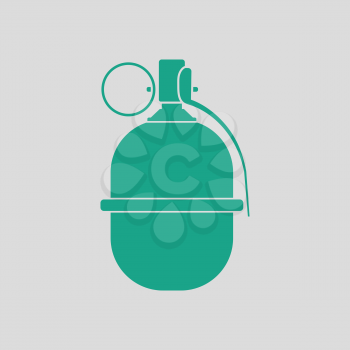 Attack grenade icon. Gray background with green. Vector illustration.
