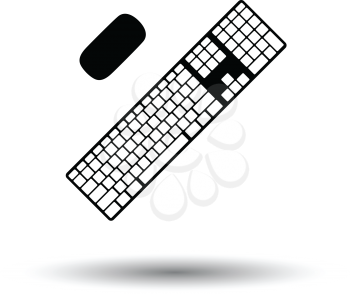 Keyboard icon. Black background with white. Vector illustration.