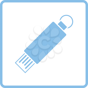 USB flash icon. Blue frame design. Vector illustration.