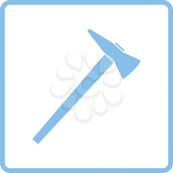 Fire axe icon. Blue frame design. Vector illustration.