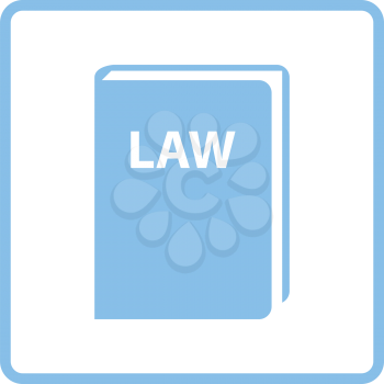 Law book icon. Blue frame design. Vector illustration.