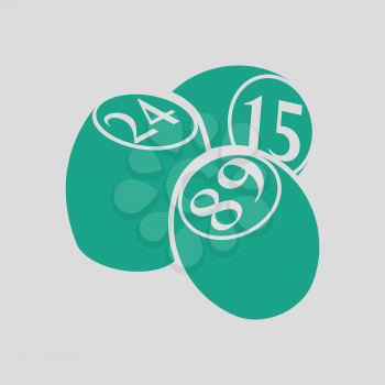 Bingo Kegs icon. Gray background with green. Vector illustration.