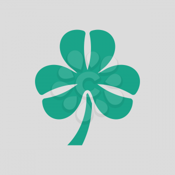 Shamrock icon. Gray background with green. Vector illustration.