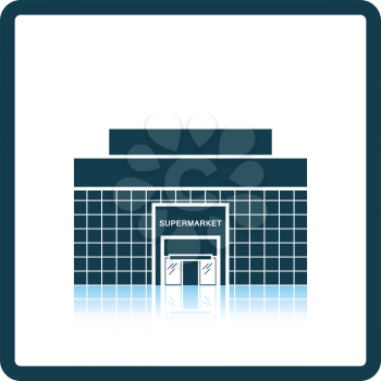 Supermarket building icon. Shadow reflection design. Vector illustration.