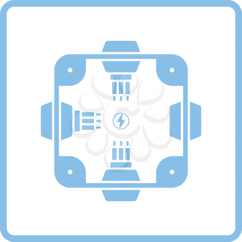 Electrical  junction box icon. Blue frame design. Vector illustration.