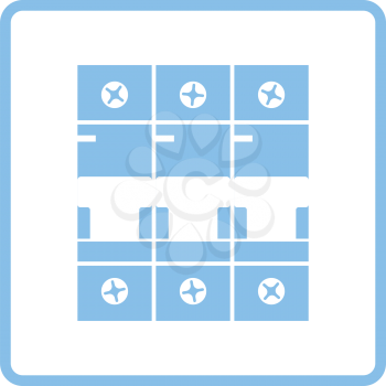 Circuit breaker icon. Blue frame design. Vector illustration.