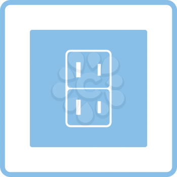 Japan electrical socket icon. Blue frame design. Vector illustration.