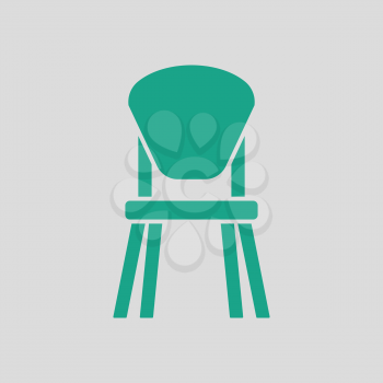 Child chair icon. Gray background with green. Vector illustration.