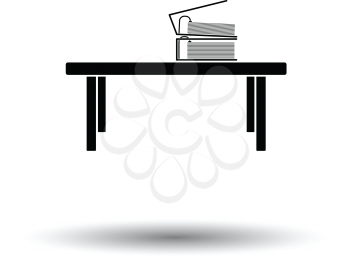Office low table icon. White background with shadow design. Vector illustration.