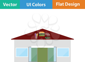 Caffe in amusement park icon. Flat design. Vector illustration.