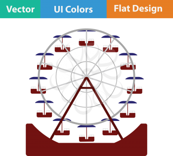 Ferris wheel icon. Flat design. Vector illustration.