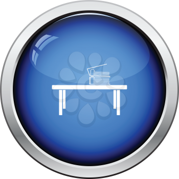 Office low table icon. Glossy button design. Vector illustration.