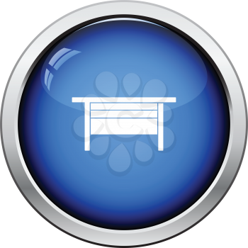 Boss office table icon. Glossy button design. Vector illustration.