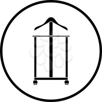 Hanger stand icon. Thin circle design. Vector illustration.