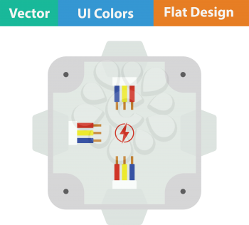 Electrical  junction box icon. Flat design. Vector illustration.