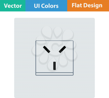 Israel electrical socket icon. Flat design. Vector illustration.