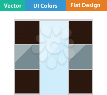 Wardrobe closet icon. Flat design. Vector illustration.