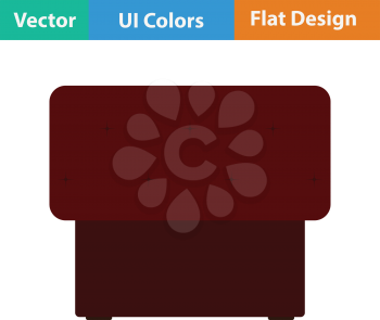 Bedroom pouf icon. Flat design. Vector illustration.