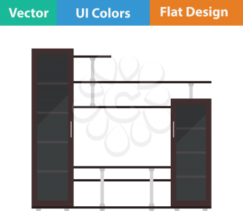 Media furniture icon. Flat design. Vector illustration.