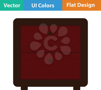 Bedroom nightstand icon. Flat design. Vector illustration.
