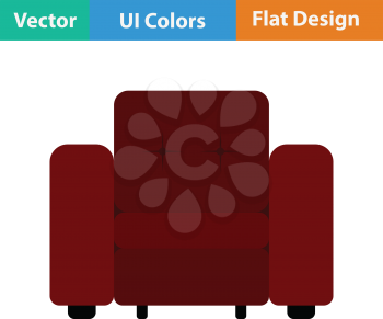 Home armchair icon. Flat design. Vector illustration.