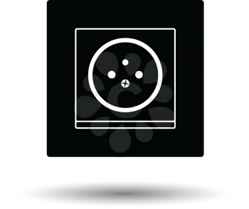 France electrical socket icon. White background with shadow design. Vector illustration.