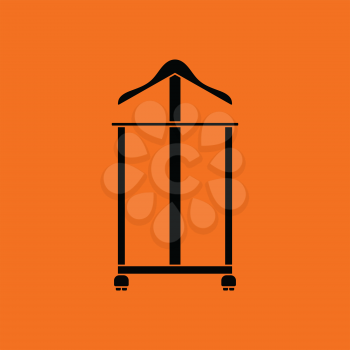 Hanger stand icon. Orange background with black. Vector illustration.