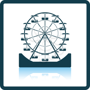 Ferris wheel icon. Shadow reflection design. Vector illustration.
