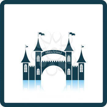 Amusement park entrance icon. Shadow reflection design. Vector illustration.