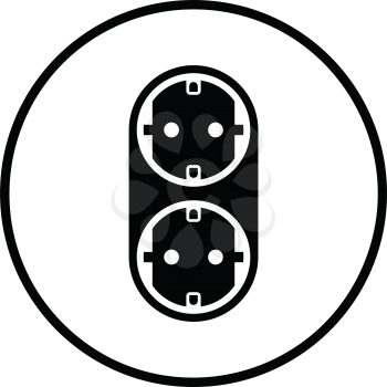 AC splitter icon. Thin circle design. Vector illustration.