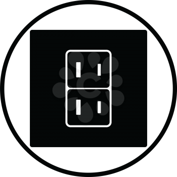 Japan electrical socket icon. Thin circle design. Vector illustration.