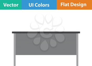 Office table icon. Flat design. Vector illustration.