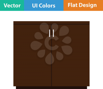 Office cabinet icon. Flat design. Vector illustration.