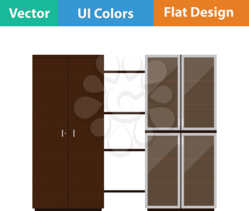 Office cabinet icon. Flat design. Vector illustration.