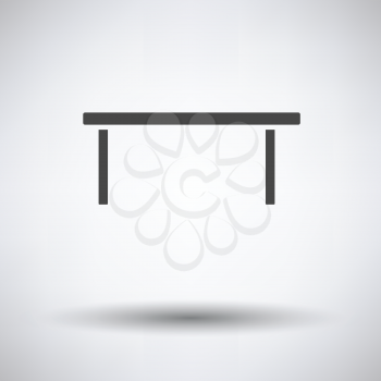 Coffee table icon on gray background, round shadow. Vector illustration.
