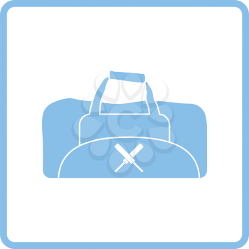 Cricket bag icon. Blue frame design. Vector illustration.