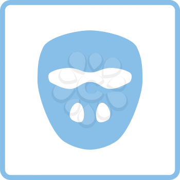 Cricket mask icon. Blue frame design. Vector illustration.
